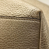 Gucci Metallic Pebbled Calfskin Medium Soho Chain Shoulder Bag Golden Beige