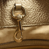 Gucci Metallic Pebbled Calfskin Medium Soho Chain Shoulder Bag Golden Beige