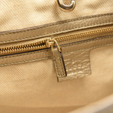 Gucci Metallic Pebbled Calfskin Medium Soho Chain Shoulder Bag Golden Beige