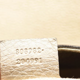 Gucci Metallic Pebbled Calfskin Medium Soho Chain Shoulder Bag Golden Beige