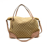Gucci Brown GG Canvas Bree Satchel Pink Beige