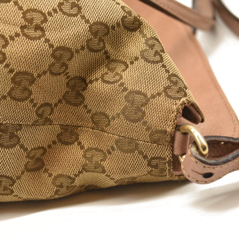 Gucci Brown GG Canvas Bree Satchel Pink Beige