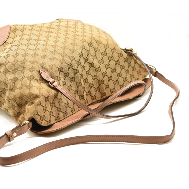 Gucci Brown GG Canvas Bree Satchel Pink Beige