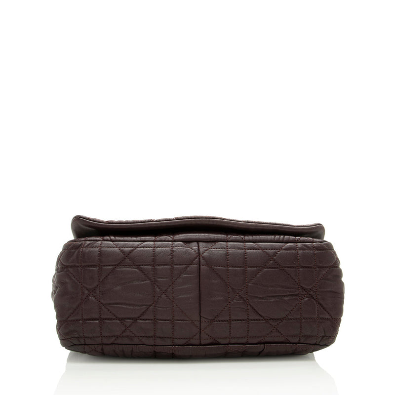 Dior Cannage Lambskin Large Flap Shoulder Bag (SHF-17526)