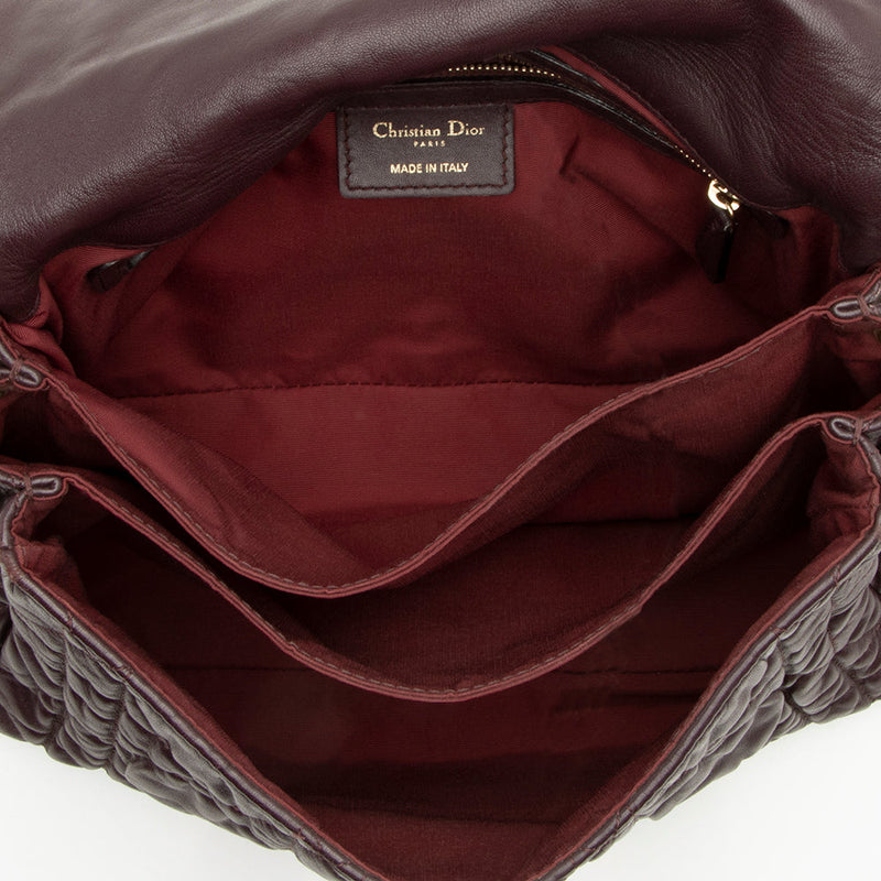 Dior Cannage Lambskin Large Flap Shoulder Bag (SHF-17526)