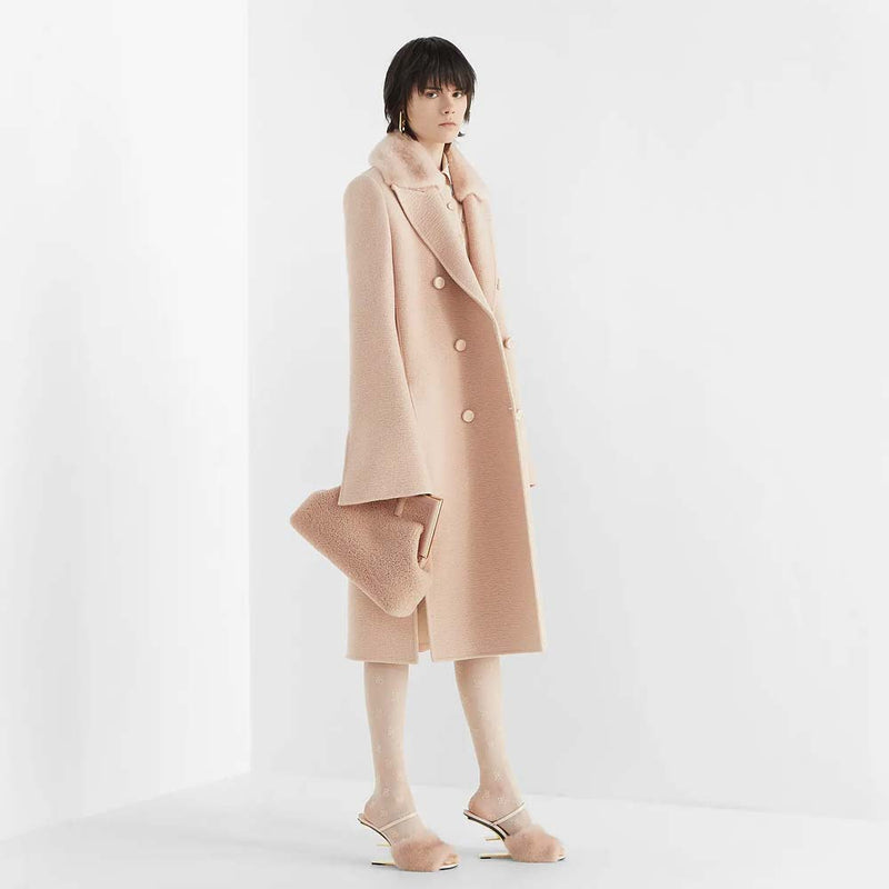 FENDI FIRST MEDIUM Pink Sheepskin Bag