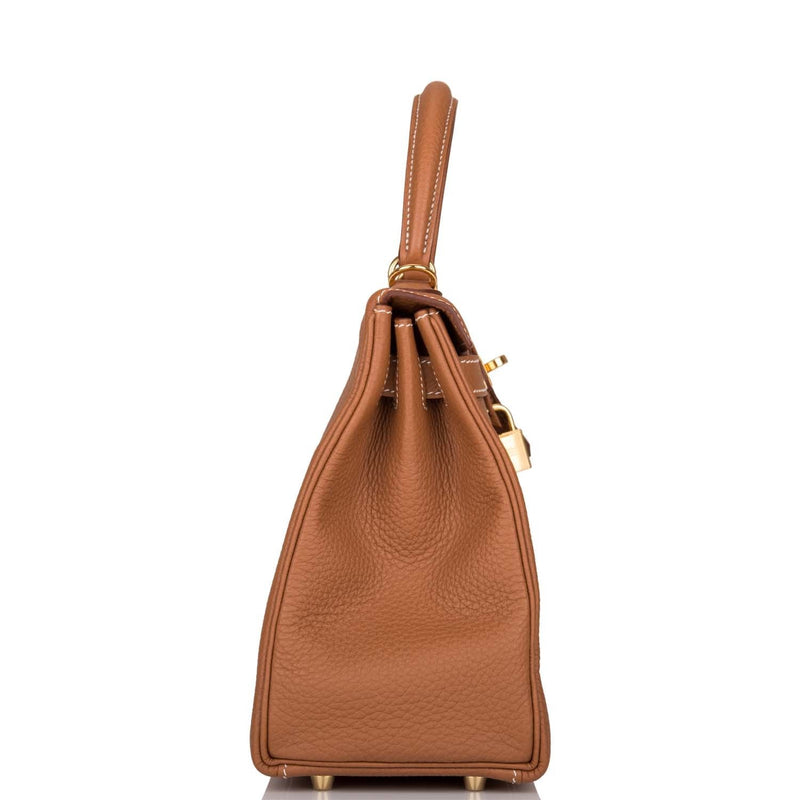 Hermes Gold Togo Retourne Kelly 28cm Gold Hardware