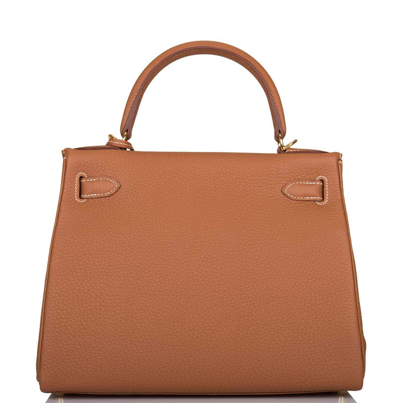 Hermes Gold Togo Retourne Kelly 28cm Gold Hardware