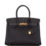 Hermes Birkin 30 Black Epsom Gold Hardware