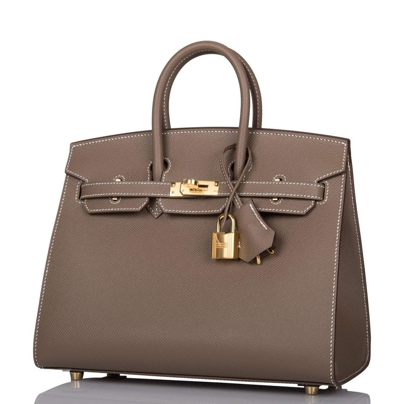 Hermes Birkin Sellier 25 Etoupe Epsom Gold Hardware