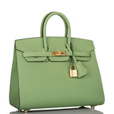 Hermes Birkin Sellier 25 Vert Criquet Epsom Gold Hardware