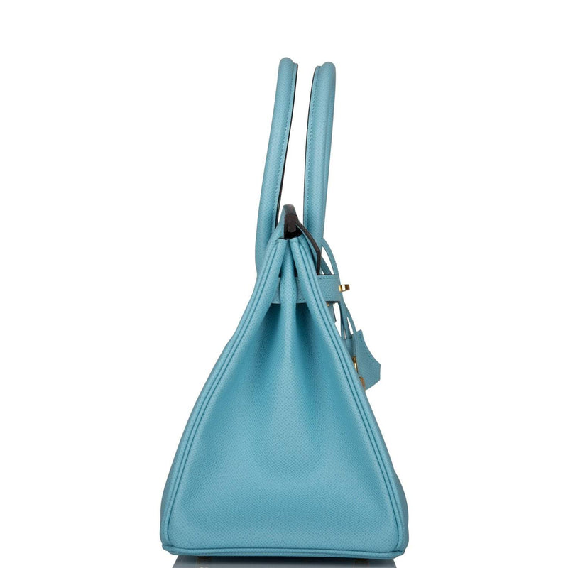 Hermes Birkin 30 Bleu Atoll Epsom Gold Hardware