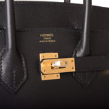 Hermes Black Veau Madame Sellier Birkin 25cm Gold Hardware