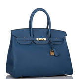 Hermes Deep Blue Togo Birkin 35cm Gold Hardware