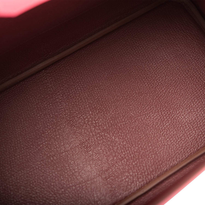 Hermes Birkin 30cm Bi-Color Rose Azalee and Bordeaux Epsom Gold Hardware