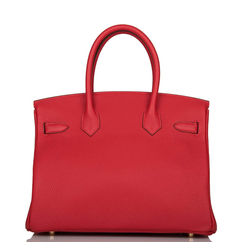 Hermes Birkin 30 Rouge Casaque Togo Gold Hardware