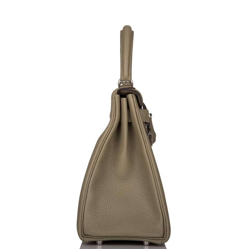 Hermes Kelly Retourne 28 Sauge Clemence Palladium Hardware