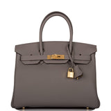 Hermes Birkin 30 Etain Togo Gold Hardware