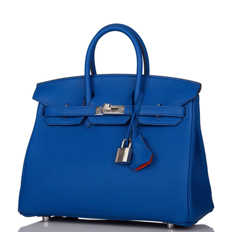 Hermes Birkin 25 Bleu Royal Verso Togo Palladium Hardware
