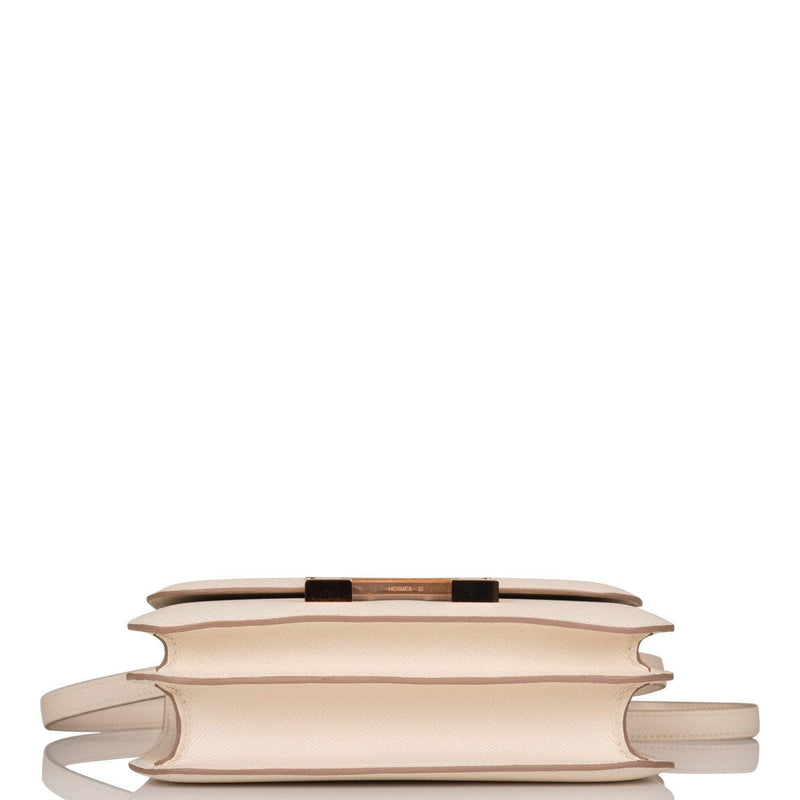 Hermes Craie Epsom Mini Constance 18cm Rose Gold Hardware