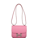 Hermes Mini Constance 18 Bubblegum 5P Epsom Palladium Hardware