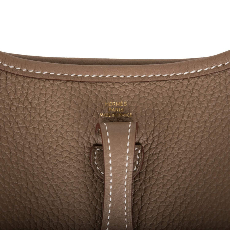 Hermes Evelyne TPM Etoupe Clemence Bag Gold Hardware
