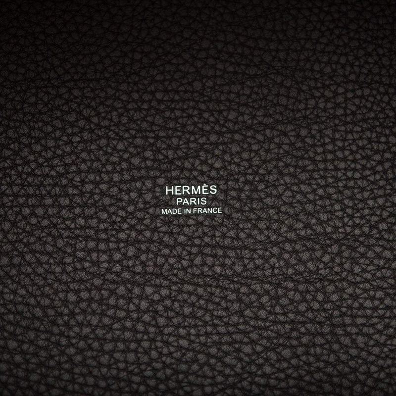 Hermes Black Clemence Picotin Lock 22cm Palladium Hardware