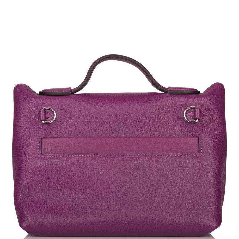Hermes Anemone Evercolor and Swift Mini 24/24 Bag Palladium Hardware