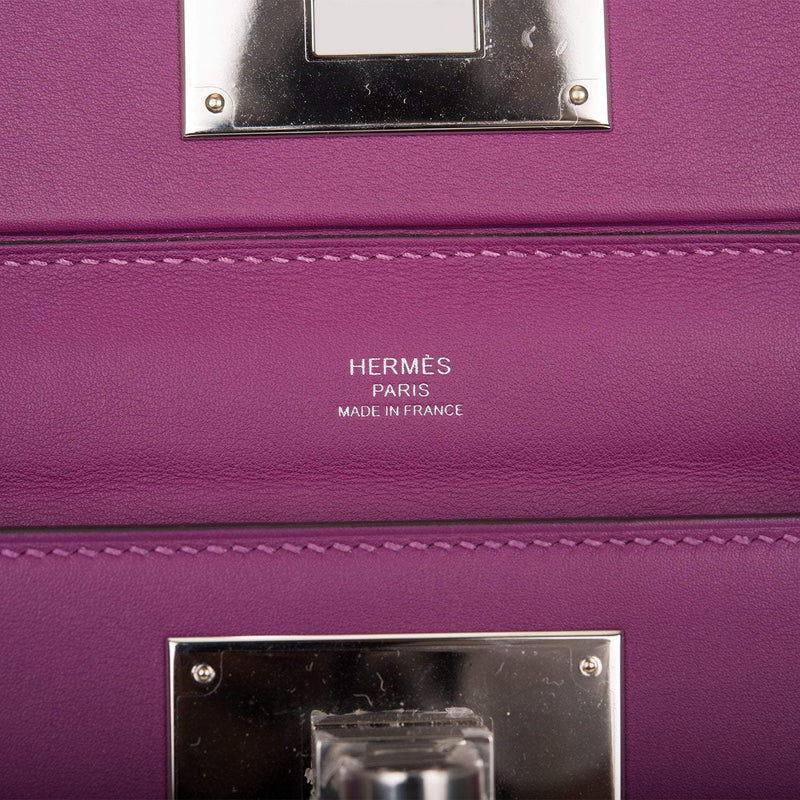 Hermes Anemone Evercolor and Swift Mini 24/24 Bag Palladium Hardware