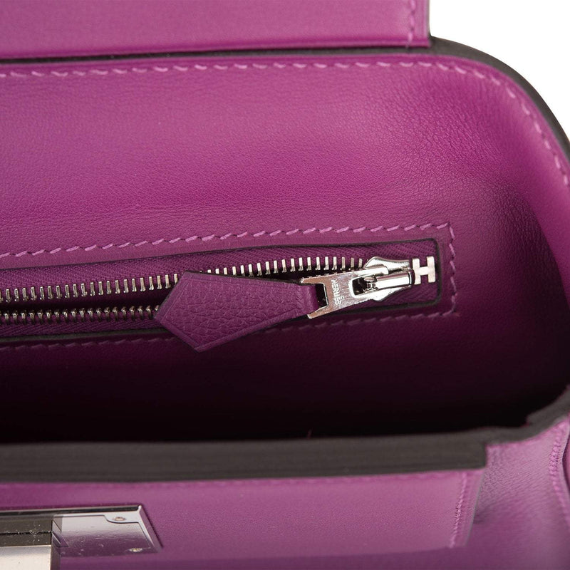 Hermes Anemone Evercolor and Swift Mini 24/24 Bag Palladium Hardware