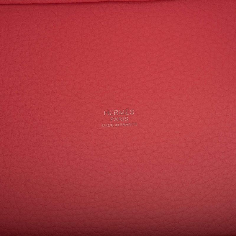 Hermes Rose Sakura Clemence Picotin Lock 18cm Palladium Hardware