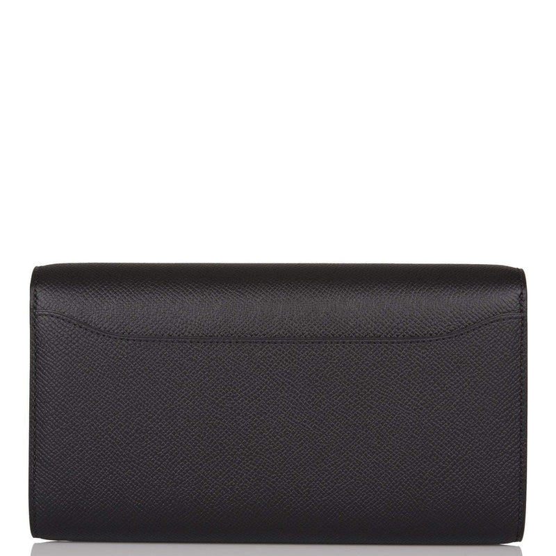 Hermes Black Epsom Constance Wallet To Go Rose Gold Hardware