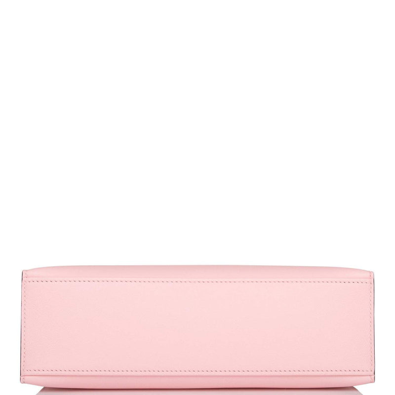Hermes Rose Sakura Swift Mini Kelly Pochette Palladium Hardware