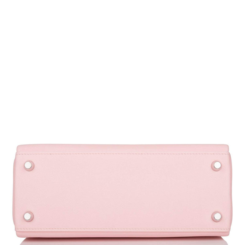 Hermes Rose Sakura Swift Retourne Kelly 25cm Palladium Hardware