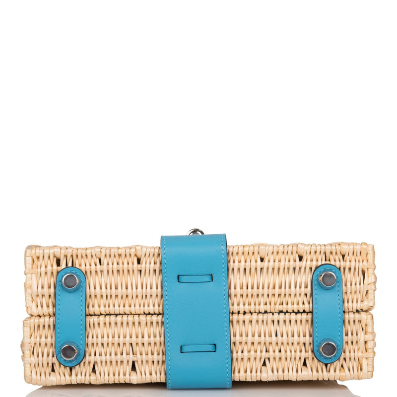 Hermes Bleu du Nord Swift Mini Picnic Kelly Bag 20cm Palladium Hardware
