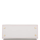 Hermes Horseshoe Stamp (HSS) Bi-Color White and Rose Azalee Epsom Sellier Kelly 25cm Permabrass Hardware
