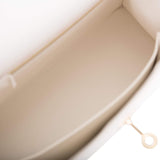 Hermes Horseshoe Stamp (HSS) Bi-Color White and Rose Azalee Epsom Sellier Kelly 25cm Permabrass Hardware