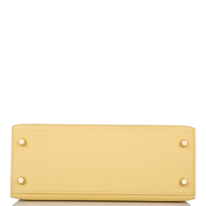 Hermes Jaune Poussin Epsom Sellier Kelly 25cm Gold Hardware