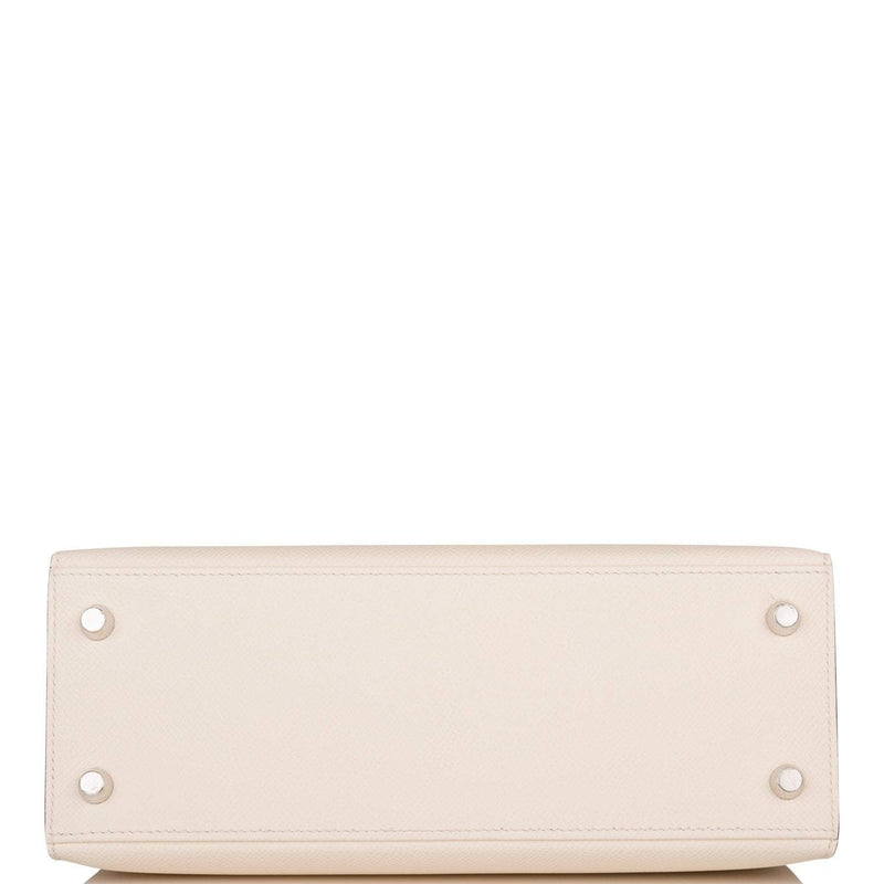 Hermes Kelly 25cm Epsom Sellier Tri-Color Nata, Jaune Poussin and Sesame Palladium Hardware