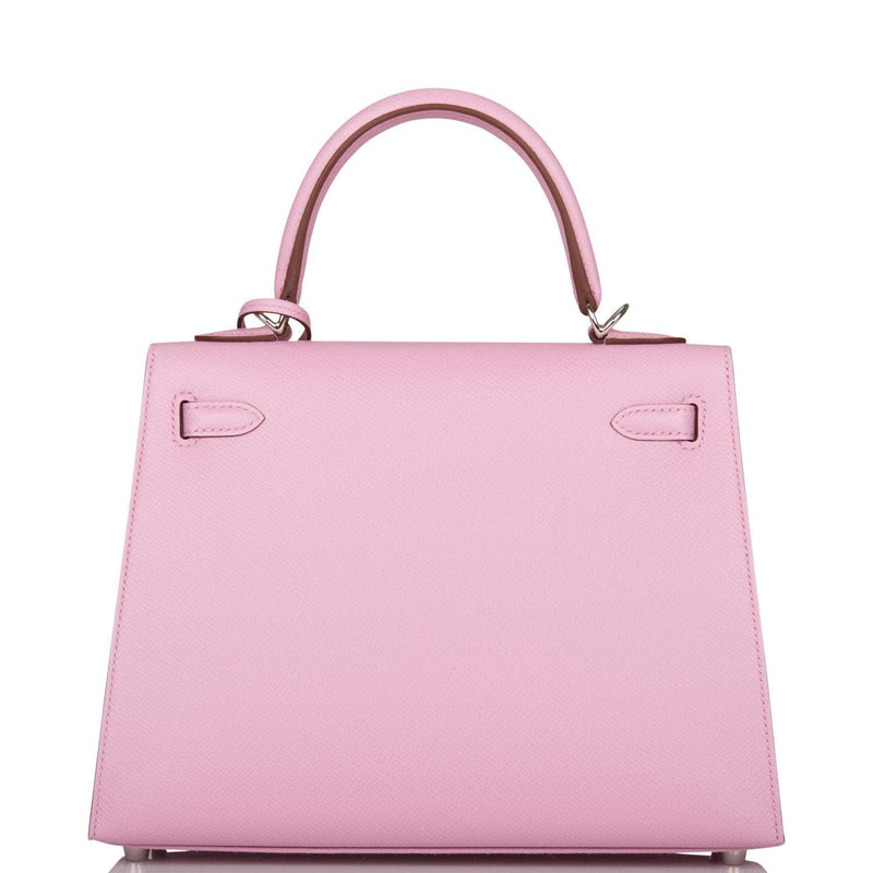 Hermes Mauve Sylvestre Epsom Sellier Kelly 25cm Palladium Hardware