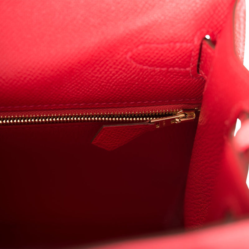 Hermes Rouge Casaque Epsom Sellier Kelly 28cm Gold Hardware