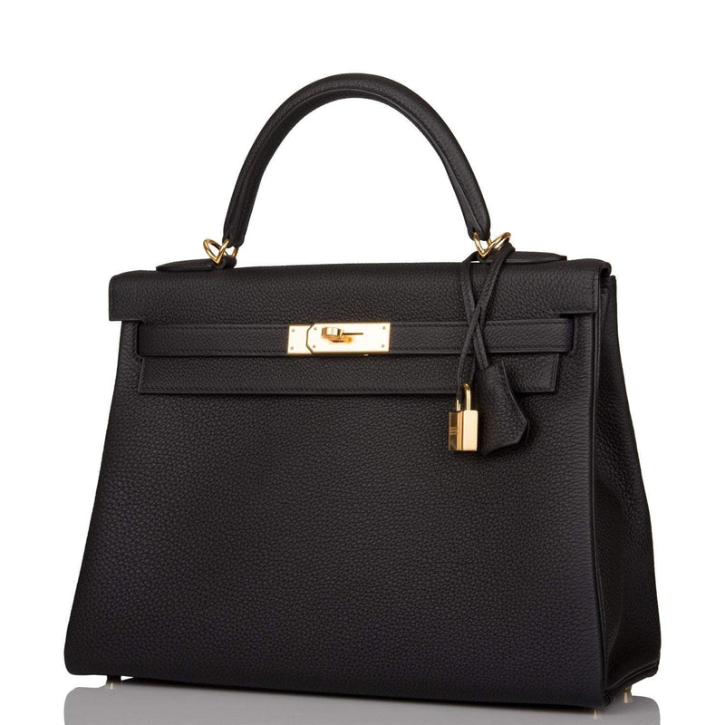 Hermes Kelly Retourne 32cm Black Togo Gold Hardware