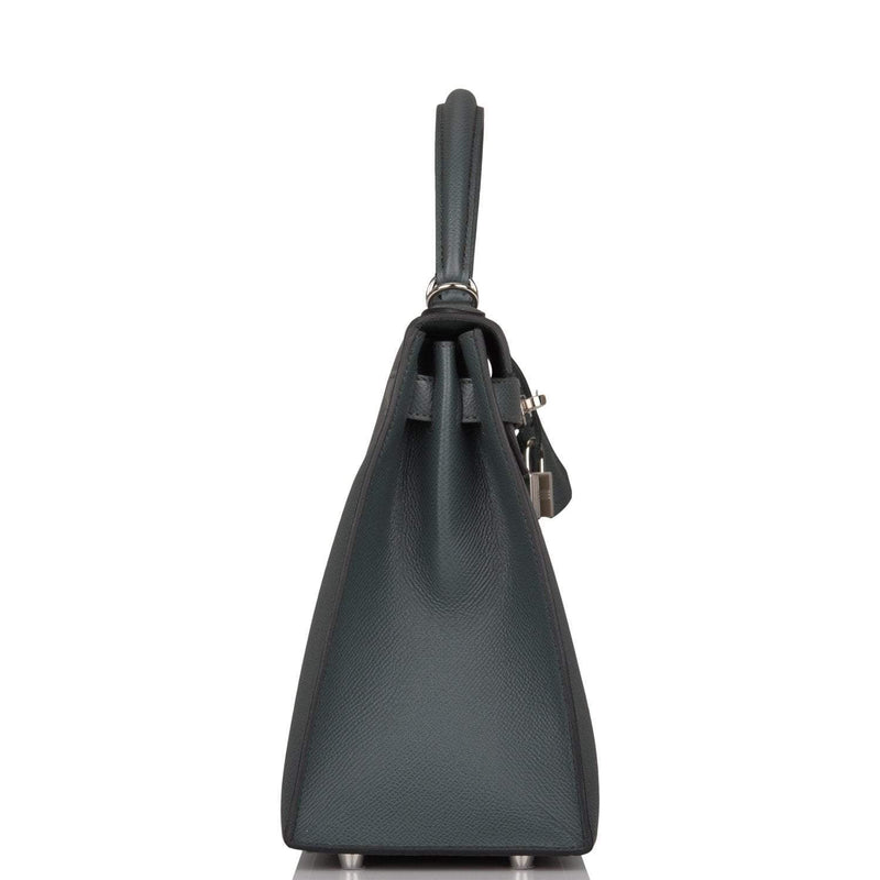 Hermes Bleu Orage Epsom Sellier Kelly 28cm Palladium Hardware
