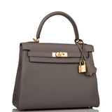 Hermes Etain Togo Retourne Kelly 25cm Gold Hardware
