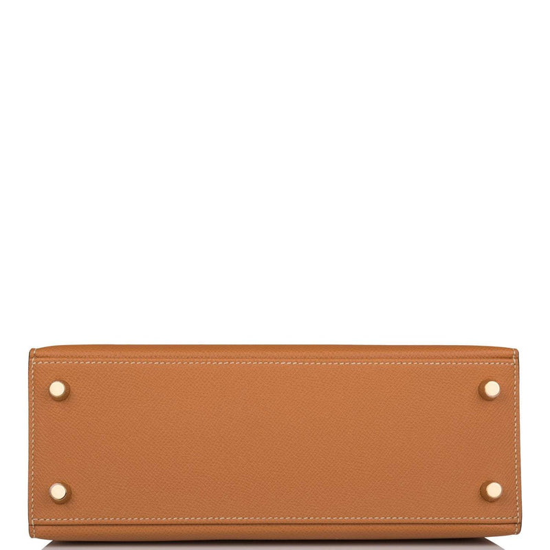 Hermes Kelly Sellier 25cm Gold and Trench Epsom  Brushed Gold Hardware