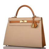 Hermes Kelly Sellier 32cm Gold and Trench Epsom Gold Hardware