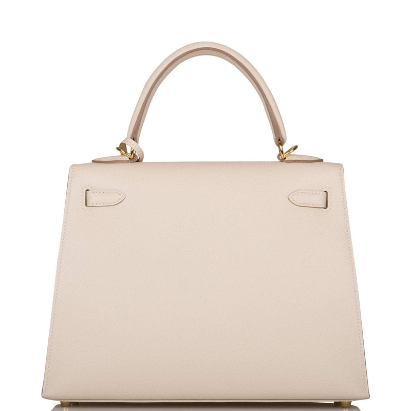 Hermes Kelly Sellier 25cm Craie Epsom Gold Hardware