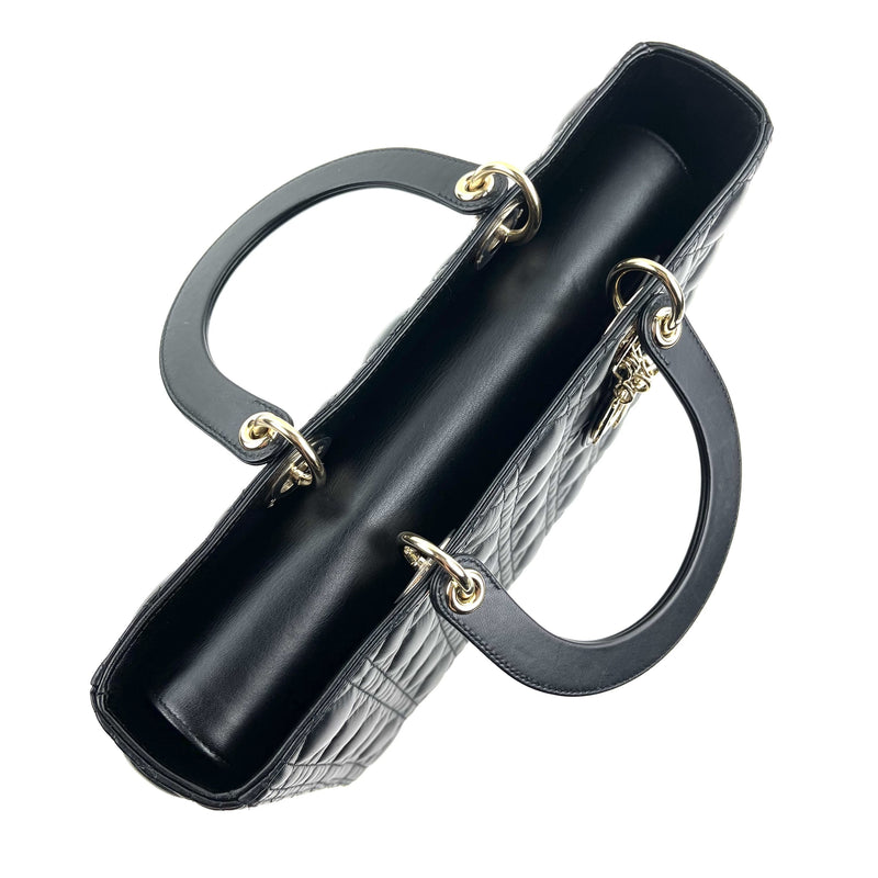 CHRISTIAN DIOR Large Cannage Lady Dior w/ Strap