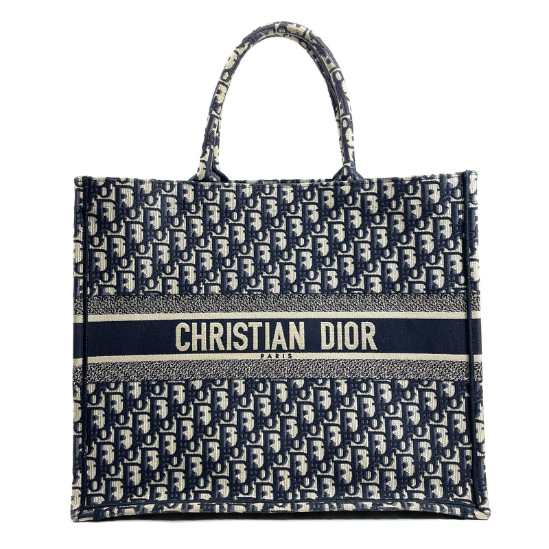 CHRISTIAN DIOR Large Oblique Book Tote - Blue