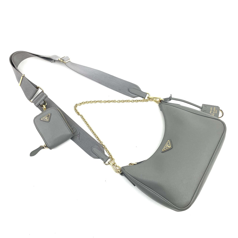 Saffiano Re-Edition 2005 Shoulder Bag Marmo